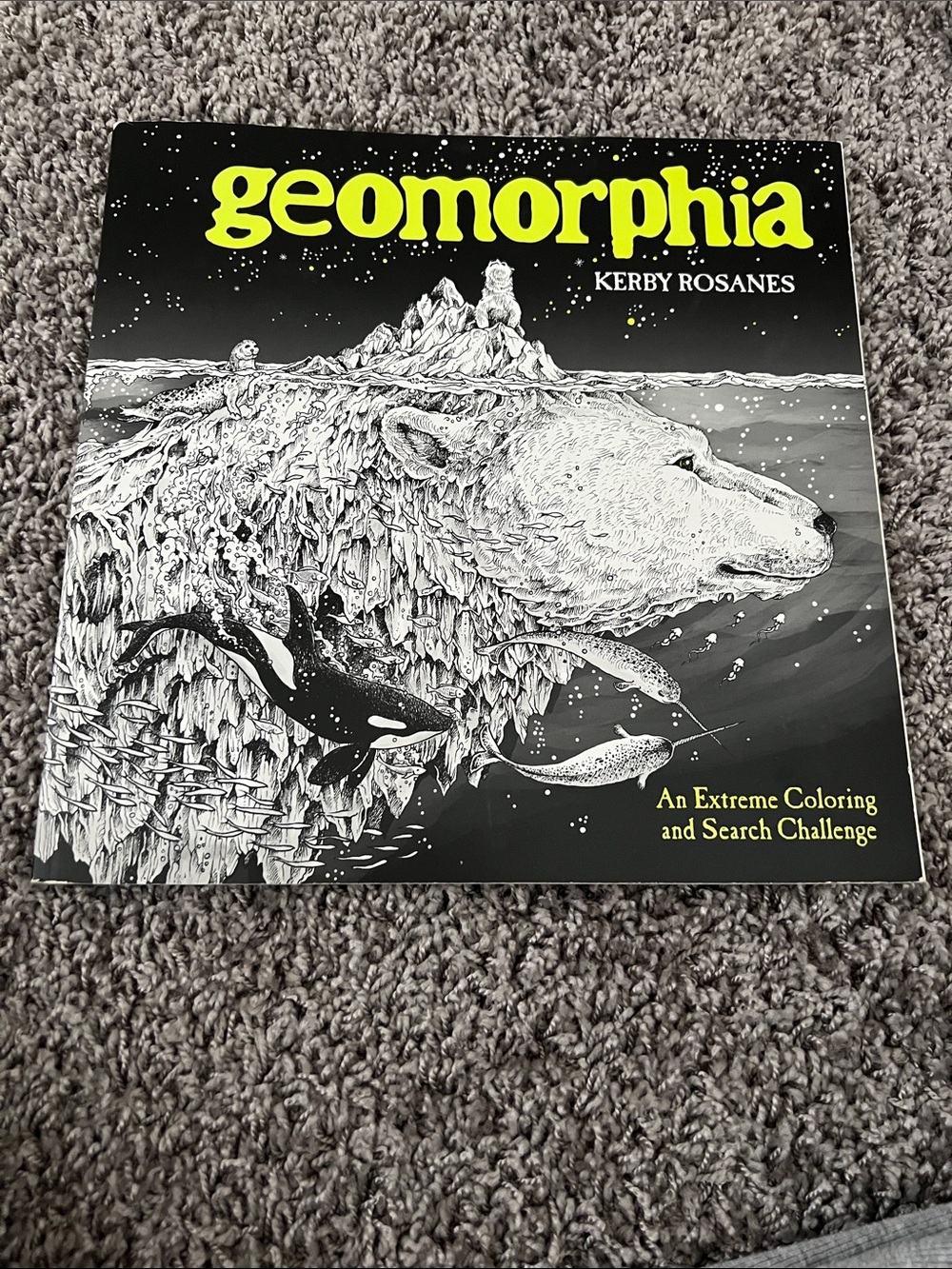 Geomorphia Coloring Book - Black & Yellow Cover